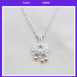 FLORA 0381M - [Có bán lẻ] Dây chuyền bạc hình khánh bình an dành cho bé