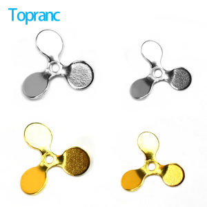 Topranc 50Pcs Silver&Golden LUYA Spinner Metal Rotate Tackle Fishing Tools Propeller Three-Leaf Inline Spinner