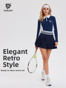 COSLEAF | Áo Polo Dài Tay Phong Cách Thể Thao Vintage Cho Nữ Đa Môn Thể Thao