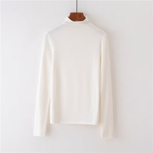 Áo Thun Dài Tay Cổ Cao Ôm Vừa Vặn Thời Trang Thu Đông Cho Nữ Áo Thun Cotton Phong Cách Hàn Quốc Thường Ngày