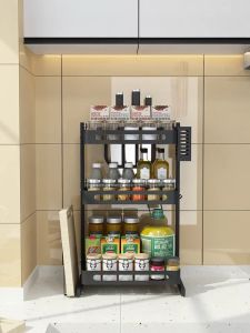 Rak Bumbu Stainless Steel Rak Dapur Tempat Bumbu Botol Susun Rak Serbaguna 2/3 Tingkat