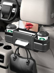 Car Seat Back Storage Box Tissue Box Multi-Functional Cup Holder Hanging Bag Hook High-End Plastic Car Organizer by TUQAO