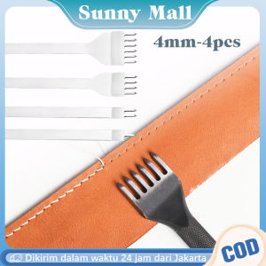 4pcs Leather Spacing Hole Alat DIY Kulit 4mm Punches Stitching Tool 1 2 4 6 Plong Pelubang Pembolong