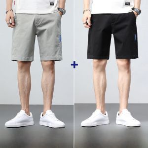 ROMON | Romon Mens Summer Thin Loose Cotton Workwear Shorts Casual Loose Fit Comfortable Breathable Youthful Style Straight Leg Pants