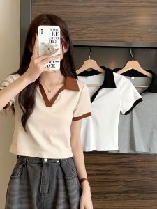 ELMORA | Baju Atasan Kaos Lengan Pendek CropTop Wanita Fashion Korea BJ1245