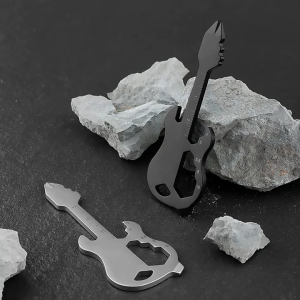 Stainless Tool Multi-Tool Portable Guitar Shape Key Chain Screwdriver Key Ring Pocket Multipurpose