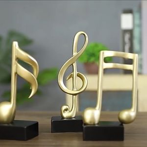 Mô hình 3 nốt nhạc khoá sol mạ đồng trang trí đàn Piano đồ decor trang trí nội thất tủ kệ  bàn làm việc...