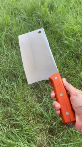 ปังตอ หั่น/ซอย ด้ามไม้เนื้อแข็ง ท้ายด้ามมีรูแขวน ทำอาหาร มีดทำครัว ใบคมทน