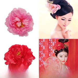 Wedding Hair Flower Flag Realistic Big Peony Silk Flower Headwear for Brides Queen Favored Large Flower Performance Artifacts