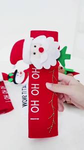 Christmas Door Decor Fridge Door Handle Cover Santa Claus Snowman Handle Cover for Xmas Home Decor