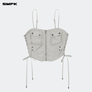 SMFK | Trendy Short Cut Waist Cinching Drawstring Utility Vest