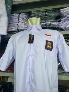 FERDIANT baju seragam sekolah SMA putih lengan pendek bahan oxford jumbo
