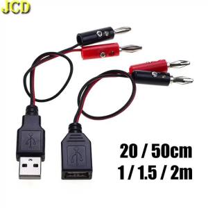 JCD | JCD USB Nữ Đến 4MM Banana Nam Cắm Cáp Thử Nghiệm Dây Dẫn Điện Một Cáp Sạc Nữ Có Thể Điều Chỉnh Độ Dài 0.2-2M