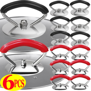 3/6Pcs New Stainless Steel Pot Lid Handle with Screws Anti-Heat Handle for Cookware Pan Cover Replacement Knobs Kitchen Cookware Accessories