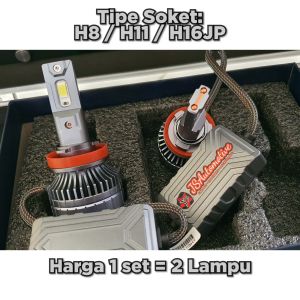 SEPASANG Lampu LED Headlamp Foglamp Mobil "PASTI TERANG JOSS" 80W  H7 H8 H11 H16 HB3 HB4 HiR2 H4 HS1 9005 9006 9012