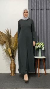 Azuma Gamis Jersey Premium Import | Gamis Jersey Terviral | gamis wanita terlaris | Jersey Lengan Panjang All Size Max BB 85