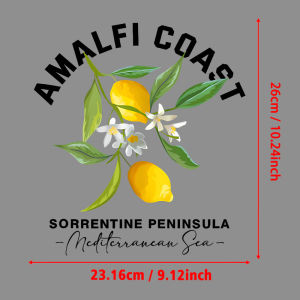 Amalfi Coast Sorrentine Peninsula Lemon Art Print Patches for Clothes Iron-on Transfers Thermo-Stickers for Printing for Bags