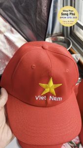 Nón cờ Việt Nam - thêu ngôi sao - Đồng phục Song Phú