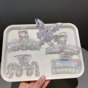 MallMainan-C1405 Jepit Rambut Transparan Motif Hologram / Jedai Dewasa Kupu Kupu Jepita Rambut
