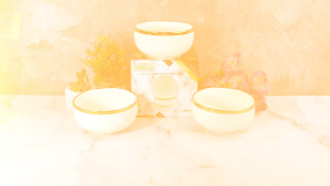 FIORENZA 3pcs Mangkok Makan Saji Keramik Porcelain 7 Inch Motif Linning Gold / mangkuk salad bowl LGM-07