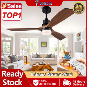 GOGEOUS 52inch ceiling fan with light modern ceiling fan with remote control 3 color dimming 6 speed wind ceiling fan with led light DC Motor Silent ceiling fan heavy duty ceiling lights with fan for living room dinning room gym