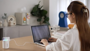 Bunga Air Purifier Pelembab Udara Kecil Portabel dengan Lampu Malam 7 Warna Desktop Humidifier Diffuser Aromatherapy