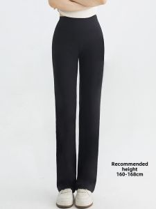 High Waist Straight Leg Fitness Pants Lulu Skinny Version Casual Yoga Pants Women Outerwear Autumn Style Black Wide Leg