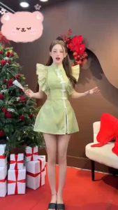 Set thiết kế mặc Tết đi chùa Tơ Thêu Hoa 2 lớp áo nút tàu tay cánh tiên kèm quần short