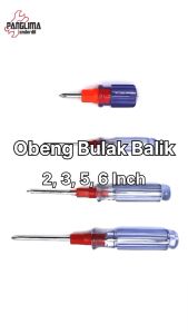 Obeng Cebol Mini Biru Bulak-Bolak-Balik 2 Way-2Way 2 Inch-in Plus-Minus Kecil-Stubby