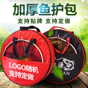 New Thickened Large Size Waterproof Wear-resistant Canvas Fishing Gear Bag round Shape Handheld Fishing Bag Outdoor Camping Travel Supplies