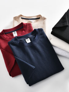 เสื้อยืดแขนสั้นผู้ชายสไตล์ย้อนยุคสไตล์อเมริกันย้อนยุค 280 กรัม ฤดูร้อนใหม่ ผ้าฝ้ายผสมโพลีเอสเตอร์ ระบายอากาศได้ดี ปกติ