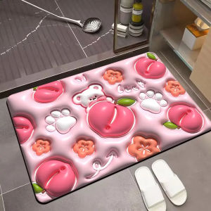 VIKAMA 3D Stereoscopic Vision Fruit Printed Bathroom Floor Mat Anti slip Water Absorbing Quick drying Bathroom Home Decoration