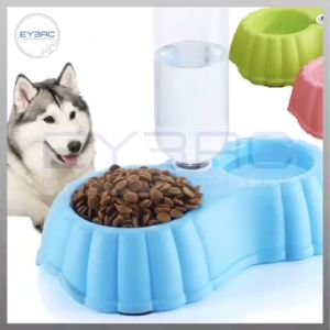 2 in 1 Automatic Pet Feeder with Bottle Curve Bowl Dish Design for Dogs Cats 500ml Water Capacity Easy to Clean