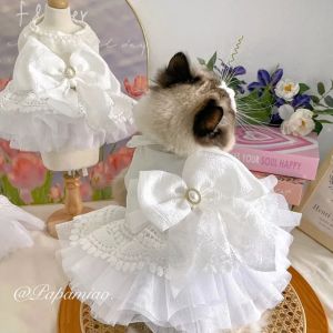 HBESTY Luxury Princess Cat Wedding Dress Skirt Dog Dresses for Small Dogs Pet Clothing Costume Puppy Supplies Skirt ropa para perros