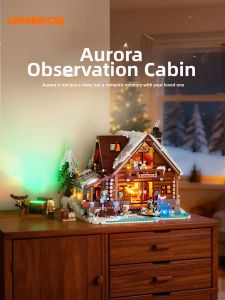 Lumibricks | Aurora Observation Wooden House Vintage Building Blocks Model