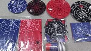 New Pink Spider Web Tableware Set Halloween Party Supplies Birthday Party Plate Tableware Set Scene Atmosphere Decoration