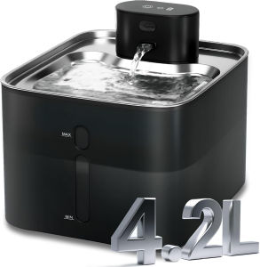 Wireless Pet water Fountain 4.2L Cat for Dog Water Dispenser Automatic Sensor Rechargeable Cat Water Fountain No Pump Design