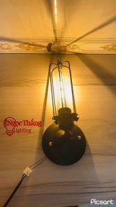 Đèn gắn tường treo tường rọ sắt trang trí cầu thang phòng ngủ quán cà phê V95 Ngọc Thắng