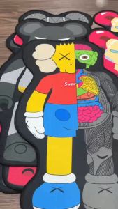 Thảm lót sàn lót chống đứng xe máy hình gấu hoạt hình (70x45cm)