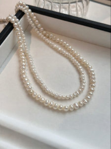 YISHU | Natural Freshwater Pearl Necklace Baroque Shape Womens Style