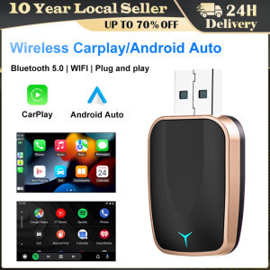 New Wired To Wireless Carplay Android 2 In 1 Automatic Adapter Car Gadget Smart Box Plug and Play 5Ghz Wifi Fast Connection Carplay Android Auto Wireless Adapter 2 in 1 Carplay Adapter for OEM Car Stereo with USB Plug and Play Wired To Wireless