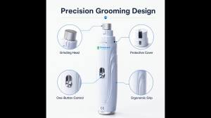 Pet Nail Grinder for Dogs and Cats Low-Noise Electric Nail Trimmer with LED Light for Safe Precise At-Home Grooming USB Rechar