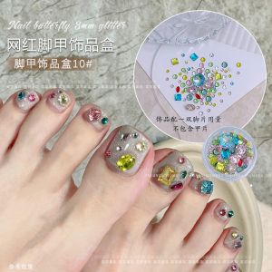 เล็บสีเงินระยิบระยับ รูปผีเสื้อปEARL รูปตุ๊กตาตุ๊กตา หัวเข็มขัดแบบแบน ลูกปัดเหล็ก ลูกปัดรูปวงกลมขนาดเล็ก เครื่องประดับเล็บฤดูร้อน