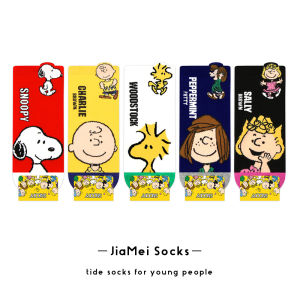 ถุงเท้าผู้หญิง Snoopy ลายการ์ตูนน่ารัก ถุงเท้าผ้าฝ้ายแท้ ถุงเท้าข้อสั้น ระบายอากาศได้ดี ช่วงฤดูใบไม้ผลิและฤดูร้อน ถุงเท้าข้อสั้นลายหูตุ๊กตา