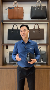 Ví Cầm Tay Clutch Nam Chính Hãng GENCE RB06 Da Bò Khóa Vân Tay Cao Cấp Màu Đen
