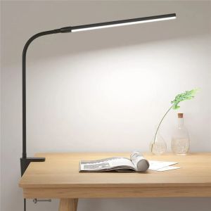 Double Head LED Desk Lamp Stepless Dimmable For Office PC Monitor Light Clip On Table Lamp Bedroom Reading Lights Eye Protection