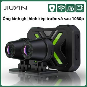 JIUYIN Dual 1080P Camera Hành Trình Xe Máy DVR Chống Nước WiFi Dash Cam Camera Phía Trước Phía Sau Hộp Đen Có Tầm Nhìn Ban Đêm Và Ghi Hình Vòng Lặp Cho Xe Máy