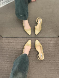 Giày Sandal Đế Bệt Tay Bao Giày Nữ Mùa Hè 2024 Thời Trang Giày Dài Đến Cổ Tay Bao Giày Mary Jane Đế Bệt Màu Trơn Thường Ngày