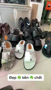 Dép nam quai ngang da bò đế may rất chắc chắn bền đẹp TIẾN CÔNG
