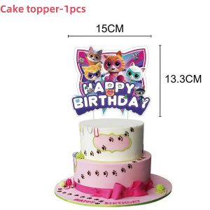 Potdemiel | SuperKittyed Happy Birthday Party Decoration Paw Meow Cat Super Kitties Cup Plate Balloons Girl Favor Gift Baby Shower Supplies